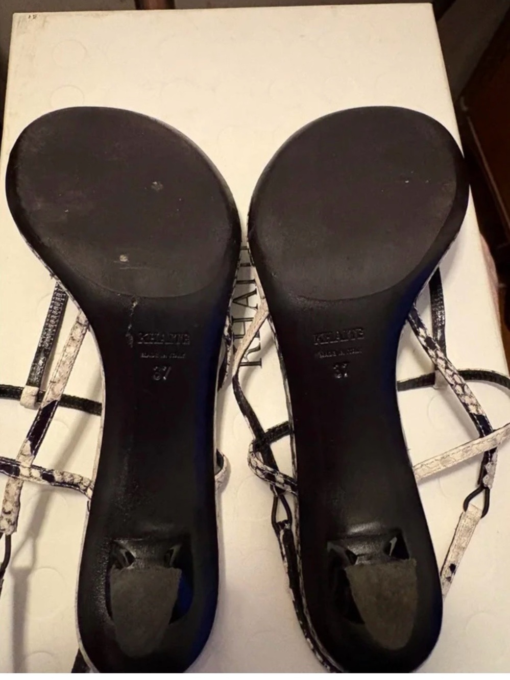 Khaite Python-Embossed Leather Linden Sandals Sz 37 - Picture 3 of 3